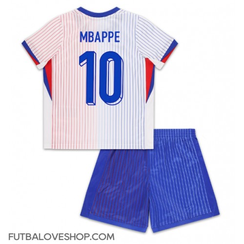 Dres Francúzsko Kylian Mbappe #10 Preč pre deti ME 2024 Krátky Rukáv (+ trenírky)